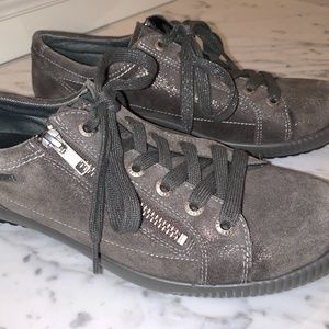Legero GORE-TEX Leather Metallic Sneakers w/Zipper